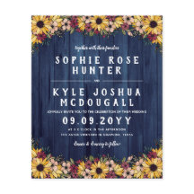 Rustit Solblommor Blue Wood 2 i 1 budget Bröllop