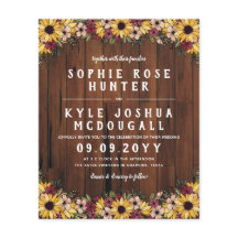 Rustit solrosor Trägrain 2 i 1 budget Bröllop