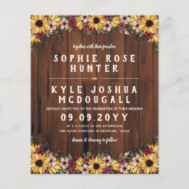 Rustit solrosor Trägrain 2 i 1 budget Bröllop