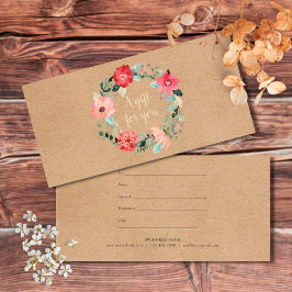 Rustit Söt Blommigt Garland Gift Certificate