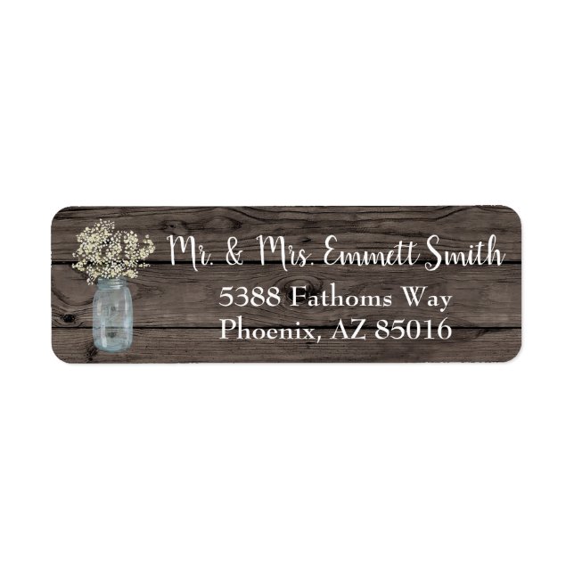 Rustit Spädbarn Blommigt Vintage av utandningsluft Returadress Etikett (Framsidan)