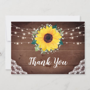 Rustit Sunblommor Snöre Babys utandning Bröllop Tack Kort
