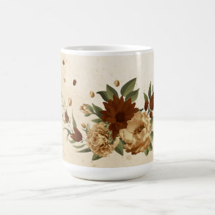Rustit terracotta blommigt greenery kaffemugg