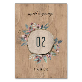 Rustit Wooden Vild Rosa Eucalyptus Blommigt Bröllo Bordsnummer