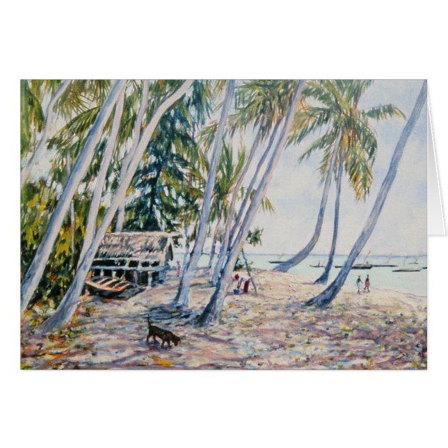 Rustling Handflatan Zanzibar 2002 Hälsningskort (Framsidan Horizontal)