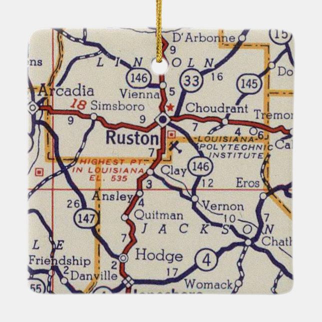 Ruston LA Julgransprydnad Keramik (Baksida)