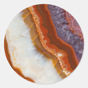 Rusty Ametyst Agate Runt Klistermärke