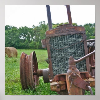 Rusty Antique Fodral Tractor Poster