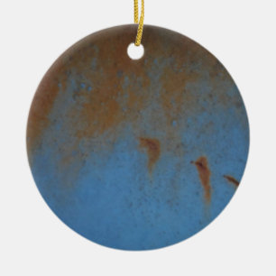 Rusty Blue-bakgrund Julgransprydnad Keramik
