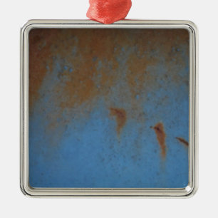 Rusty Blue-bakgrund Julgransprydnad Metall