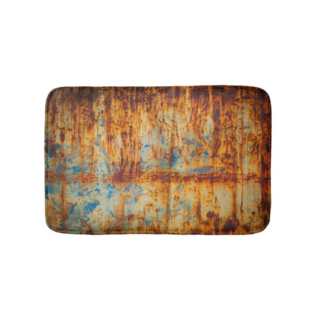 Rusty Blue Metall Struktur Badrumsmatta (Framsidan)