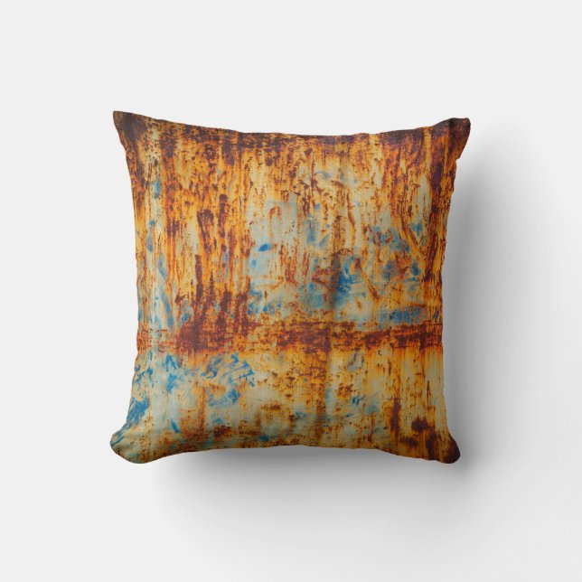 Rusty Blue Metall Struktur Kudde (Framsida)