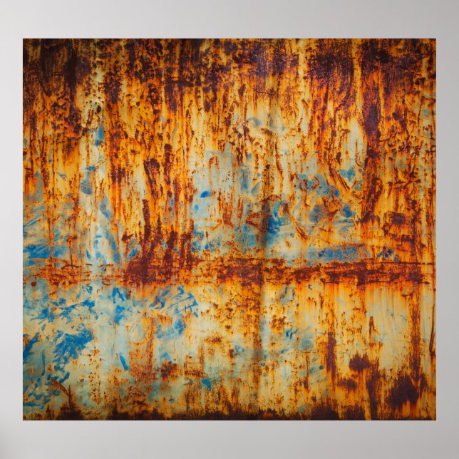 Rusty Blue Metall Struktur Poster (Framsidan)