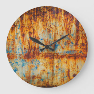 Rusty Blue Metall Struktur Stor Klocka