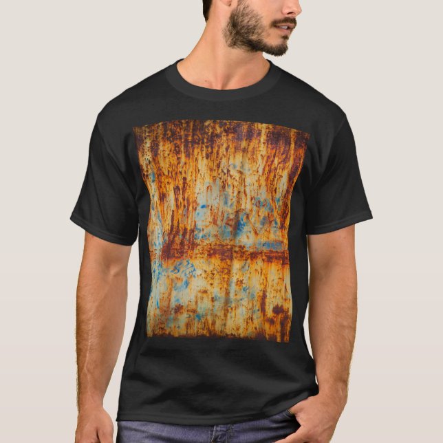 Rusty Blue Metall Struktur T Shirt (Framsida)