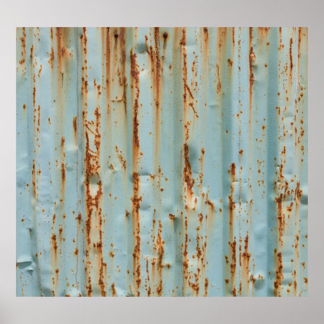Rusty Blue Pavisserligen Metall Struktur Poster (Framsidan)