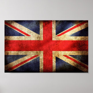Rusty British Flagga Poster