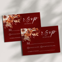 Rusty Burgundy Brown Floral Flower Garden Wedding