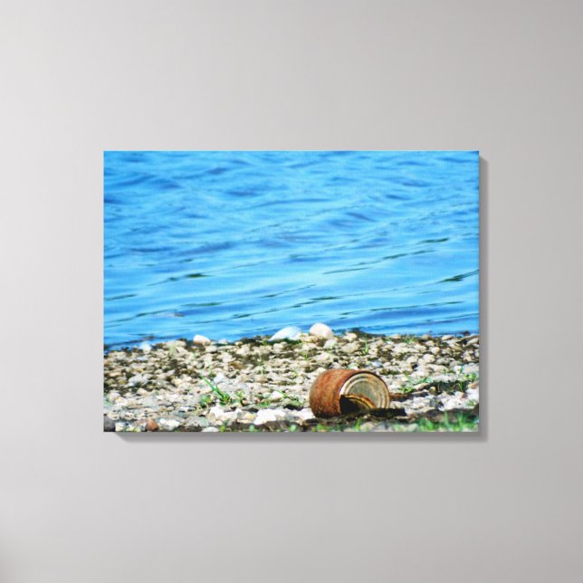 Rusty can by Cerulean Blue Vatten Wrapped Canvas (Framsida)