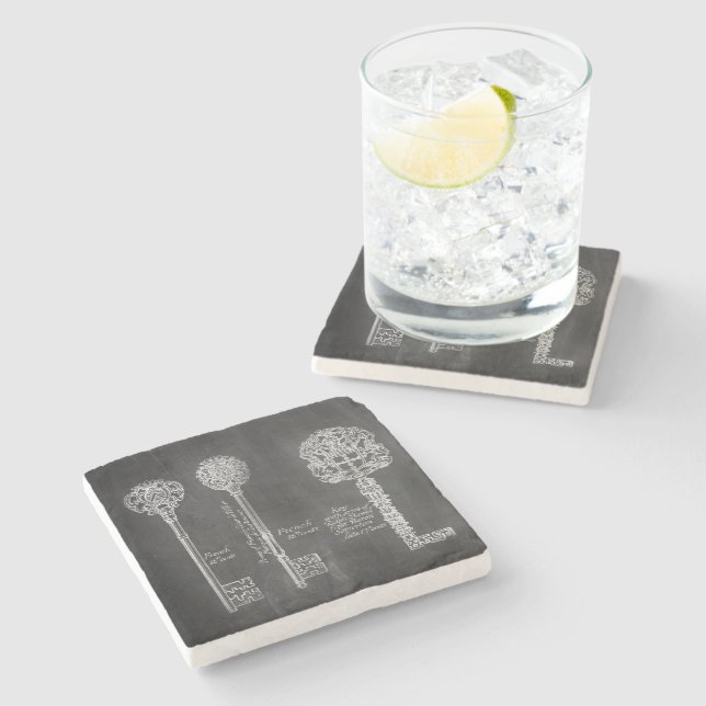 Rusty Chalkboard Victorian steampunk skeleton nyck Stenunderlägg (Sidan)