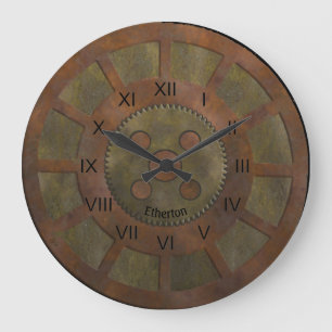 Rusty Coppertones Steampunk Clock Stor Klocka