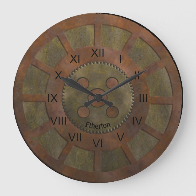 Rusty Coppertones Steampunk Clock Stor Klocka (Framsida)