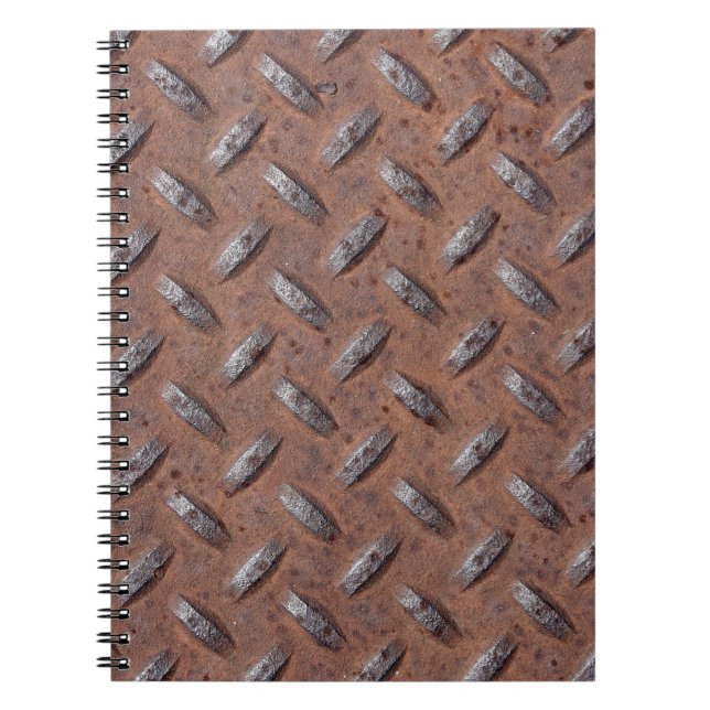 Rusty Diamond Plate Mönster Anteckningsbok (Framsidan)