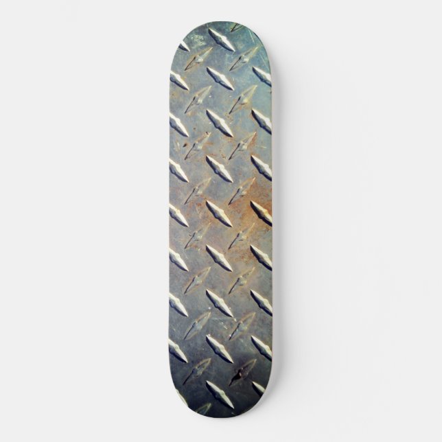 Rusty Diamond Plate Steel Mini Skateboard Bräda 18,5 Cm (Framsida)