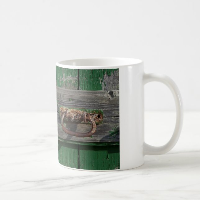 Rusty-dörrhandtag på Grönt-dörr Kaffemugg (Höger)