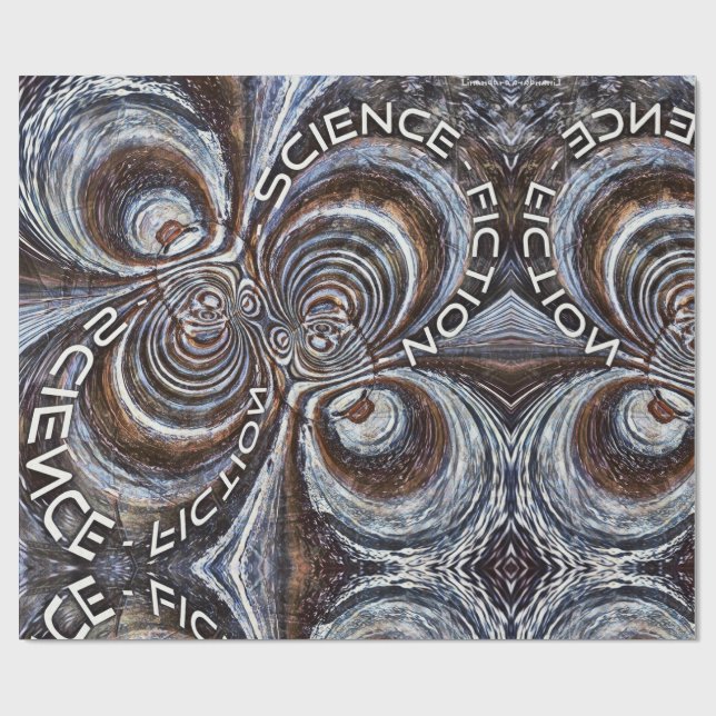 Rusty Fractal Science fiction Presentpapper (Platt)