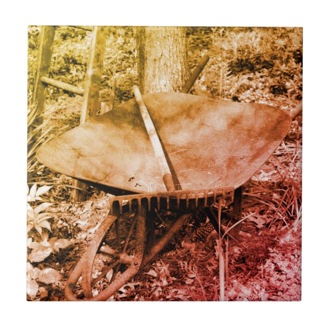 Rusty Garden Verktyg Distress Black and White Kakelplatta (Framsidan)