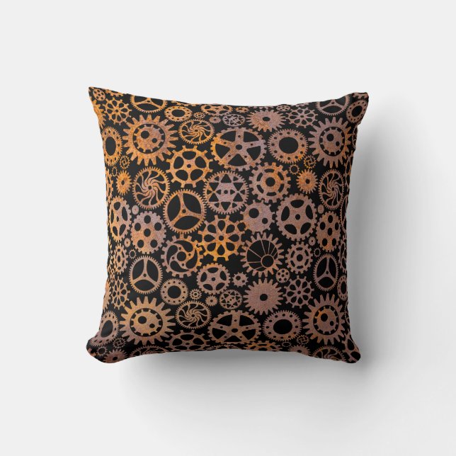 Rusty Gears Steampunk Kudde (Framsida)