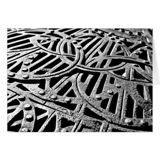 Rusty Grate in Grått OBS Kort (Framsidan Horizontal)