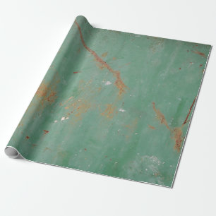 Rusty grönt västerut texturerad stadspanel i metal presentpapper