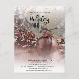 Rusty Holly Berries Helgdag Inbjudan till middag