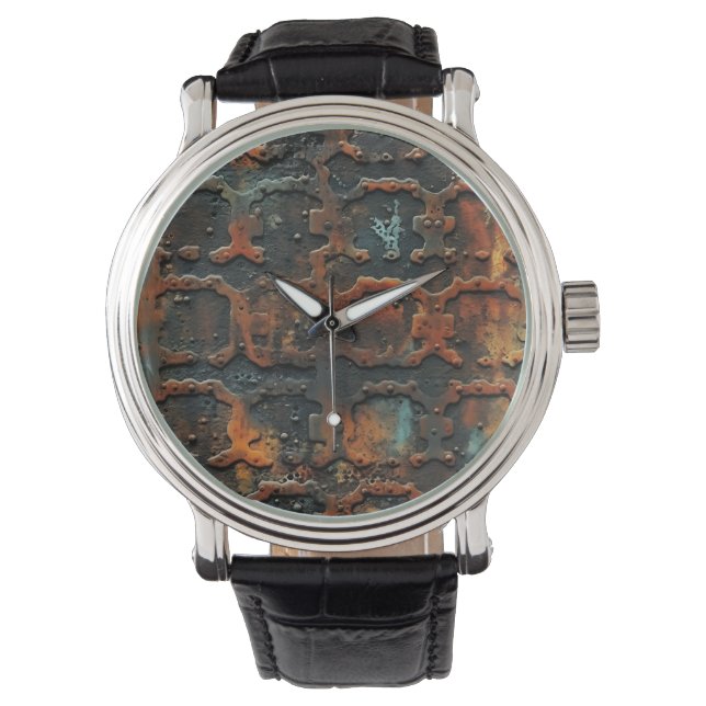 Rusty Järn Wall Clock Armbandsur (Framsida)