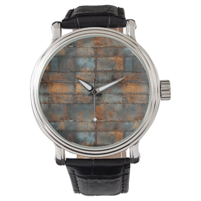 Rusty Järn Wall Clock Armbandsur (Framsida)