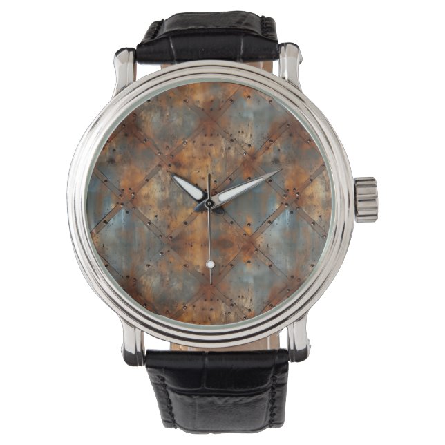 Rusty Järn Wall Clock Armbandsur (Framsida)