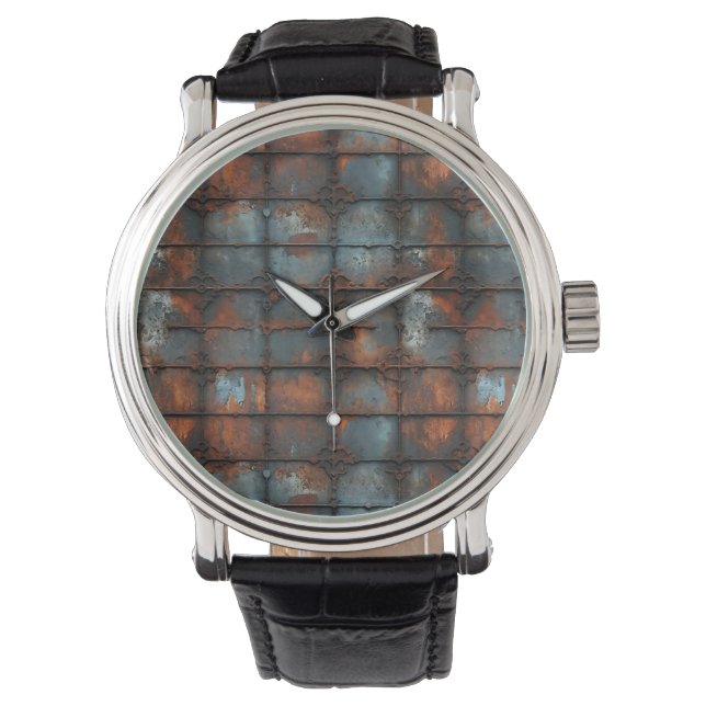 Rusty Järn Wall Clock Armbandsur (Framsida)