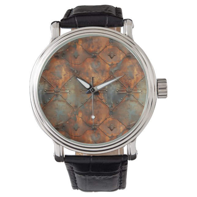 Rusty Järn Wall Clock Armbandsur (Framsida)