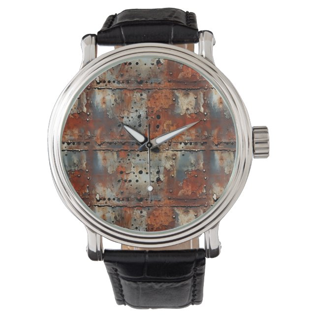 Rusty Järn Wall Clock Armbandsur (Framsida)