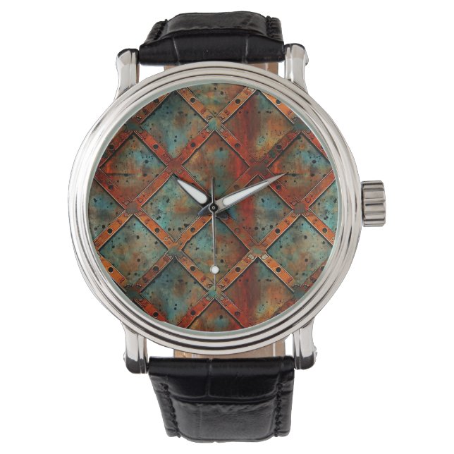 Rusty Järn Wall Clock Armbandsur (Framsida)