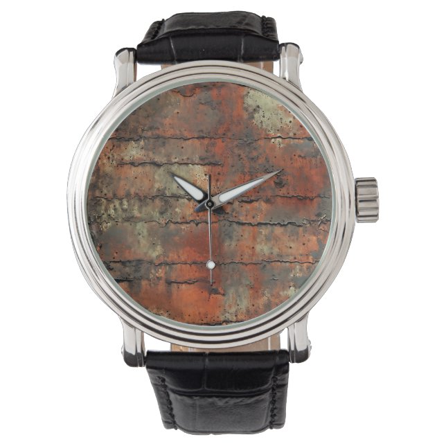 Rusty Järn Wall Clock Armbandsur (Framsida)