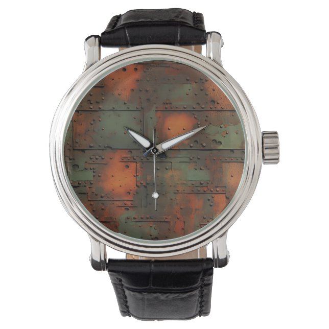 Rusty Järn Wall Clock Armbandsur (Framsida)
