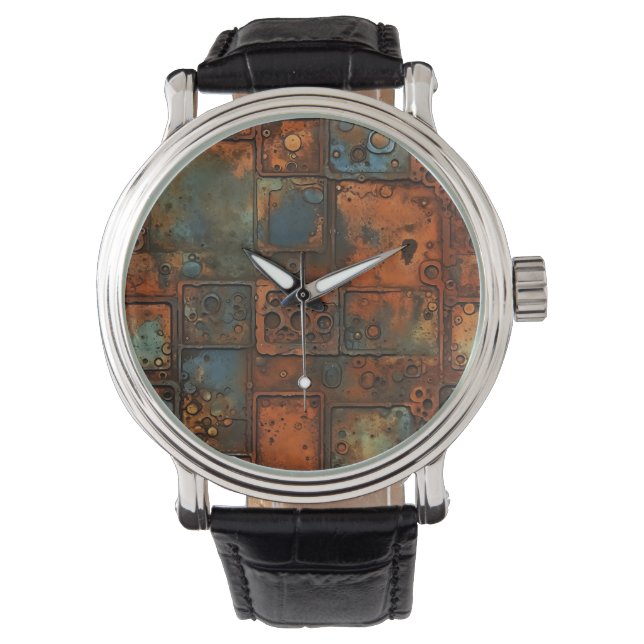 Rusty Järn Wall Clock Armbandsur (Framsida)