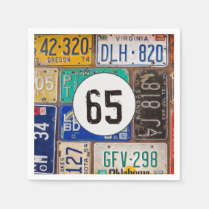 Rusty License Plate 65e Birthday Napkins Pappersservett