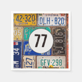 Rusty License Plate 77:e födelsedagen Pappersservett