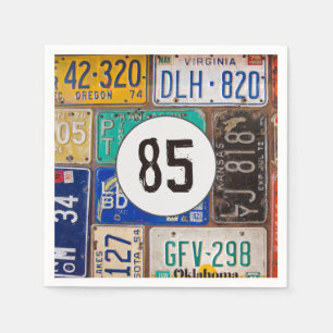 Rusty License Plate 85 Birthday Napkins Pappersservett