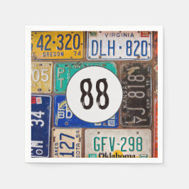 Rusty License Plate 88:e födelsedagsservetter Pappersservett