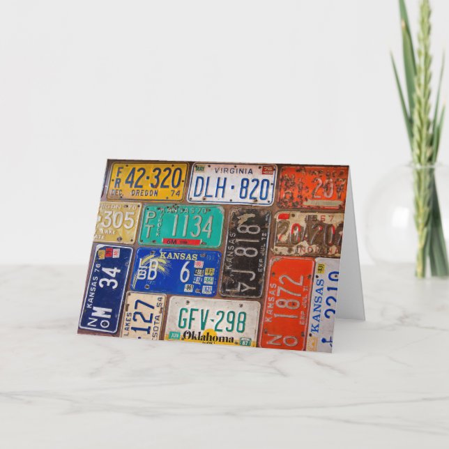 Rusty License Plate Kort (Framsida)
